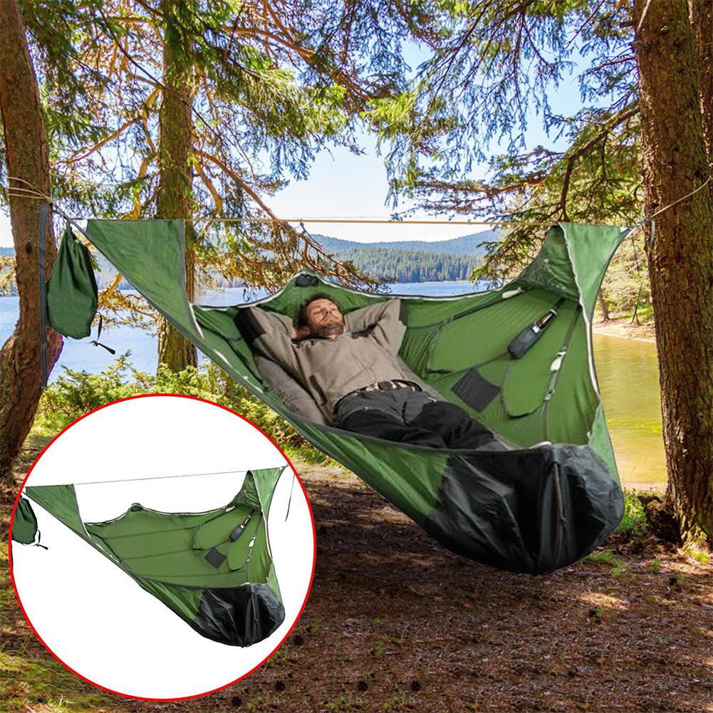 Cheap Goat Tents Portable Summer Camping Hammock Outdoor Multi Person Tear Proof Sleep Hammock Tent Suspension Kit Sleeping Swing   